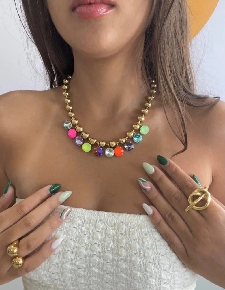 Anya Necklace in Antique Gold Neon - Image 5