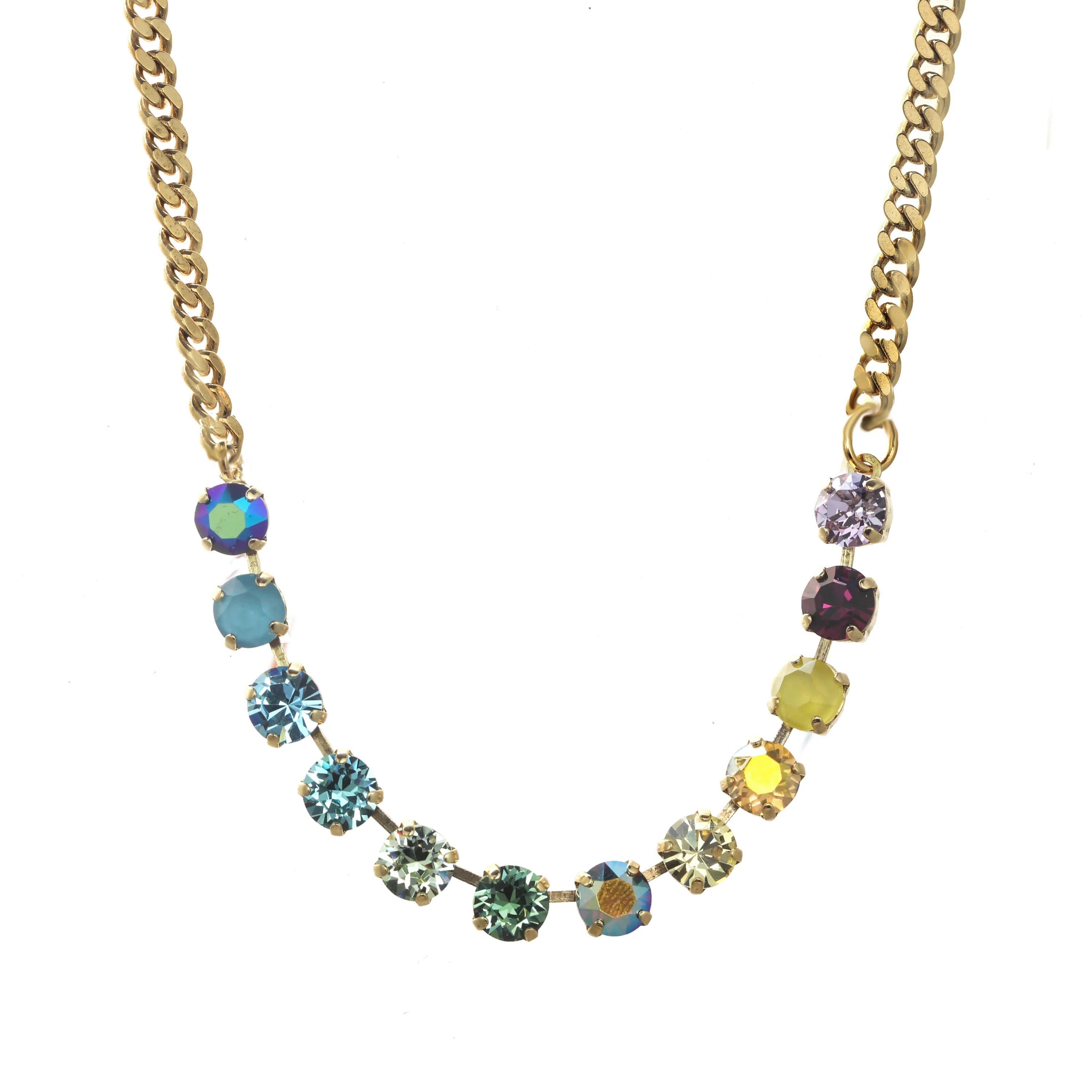 Mini Oakland Necklace in Antique Gold Rainbow - Image 4