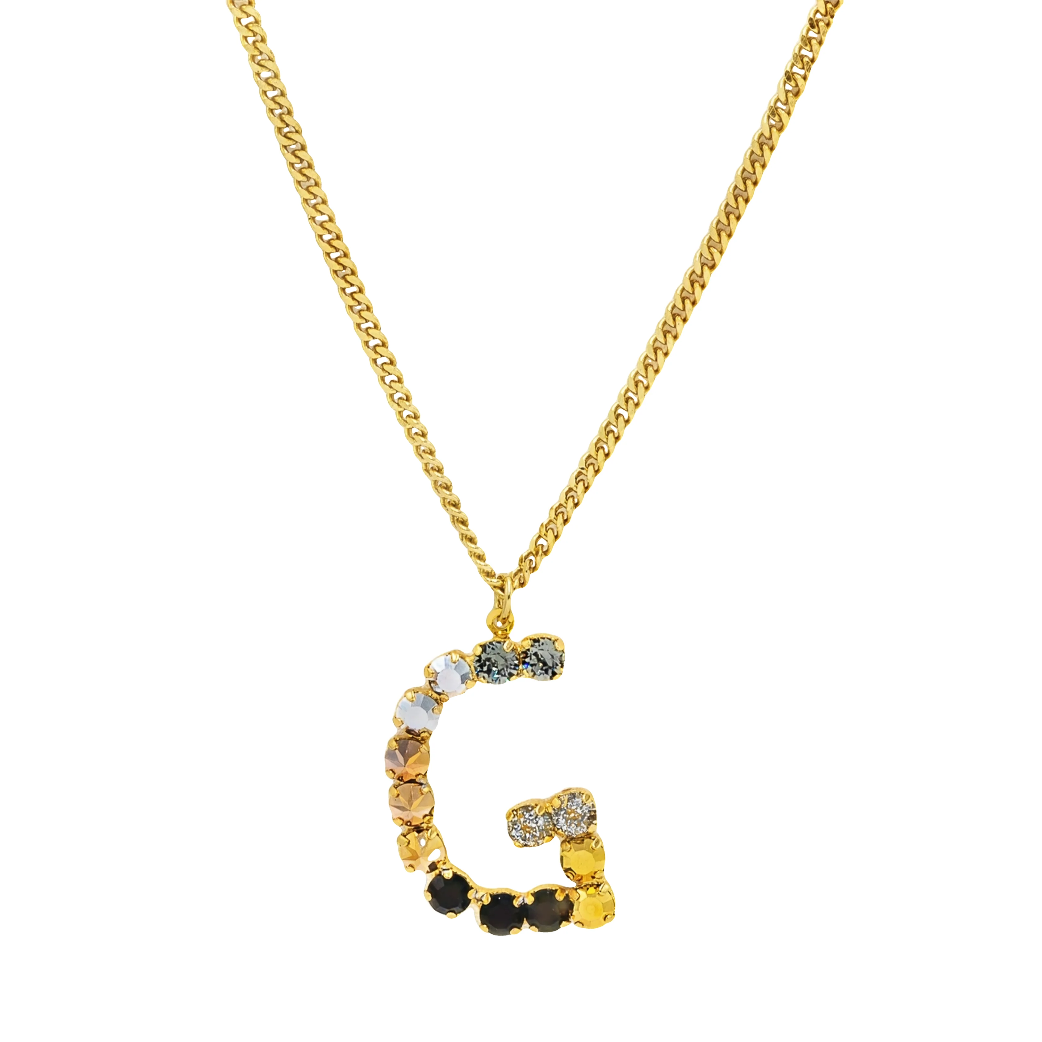 Monogram Necklace in Colors in Metallics - Image 17