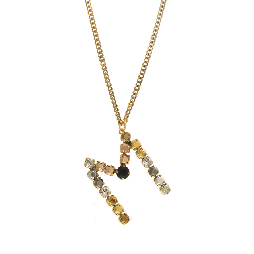 Monogram Necklace in Colors in Metallics - Image 3