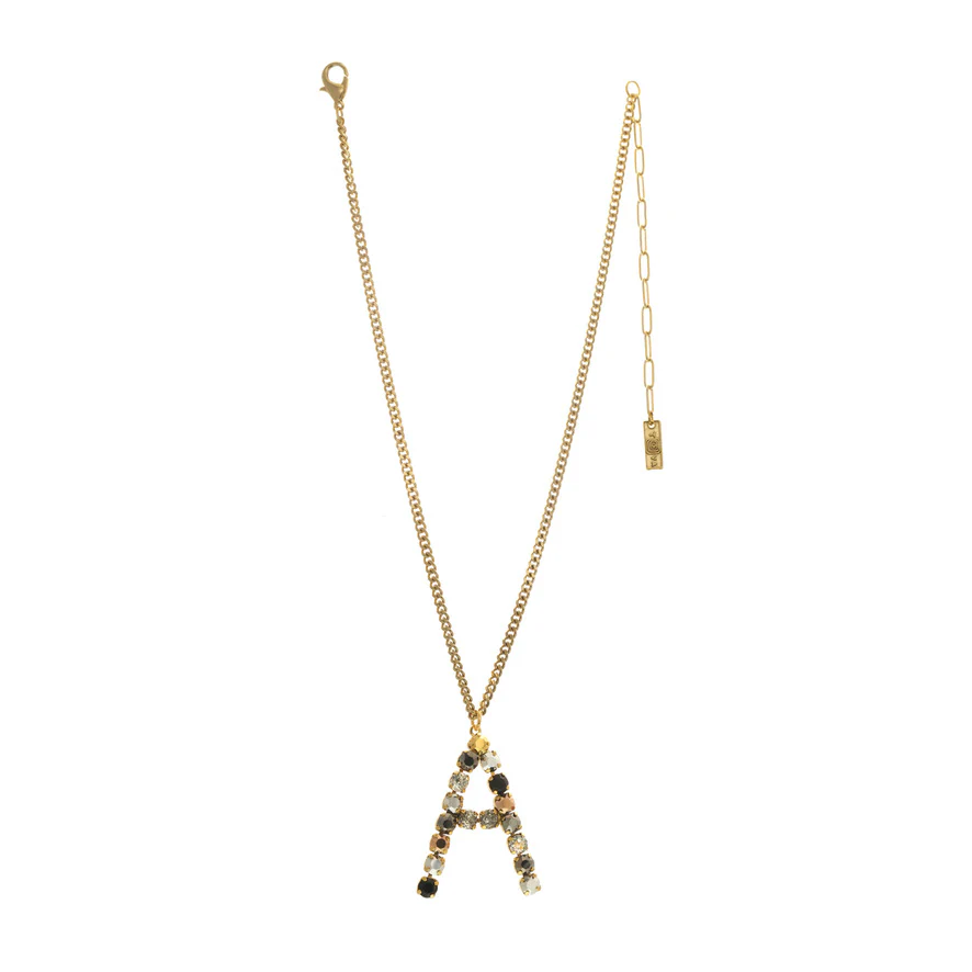 Monogram Necklace in Colors in Metallics - Image 4