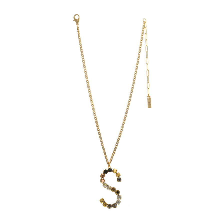 Monogram Necklace in Colors in Metallics - Image 5
