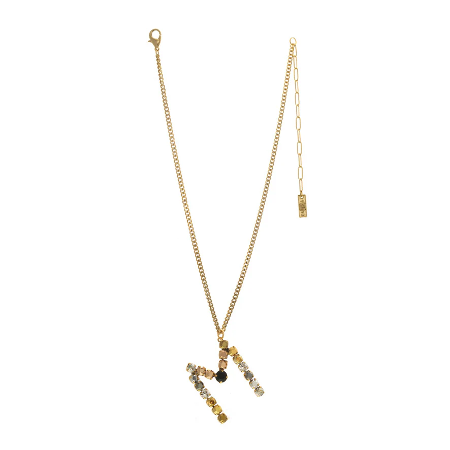 Monogram Necklace in Colors in Metallics - Image 6