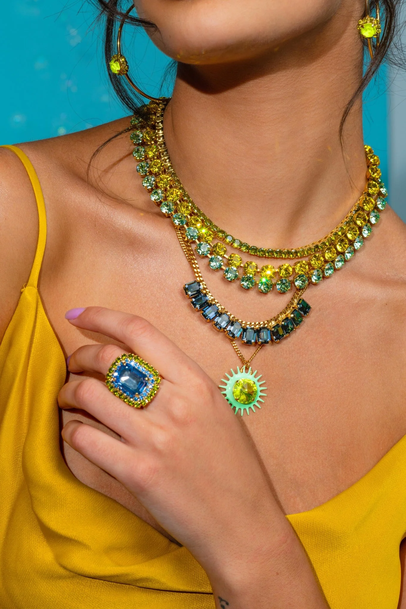 Oakland Necklace in Gold IN ALL THE COLORS - Image 3