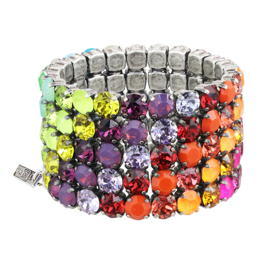 Olivia 5 strand Diagonal pattern Stretch Bracelet - Image 3