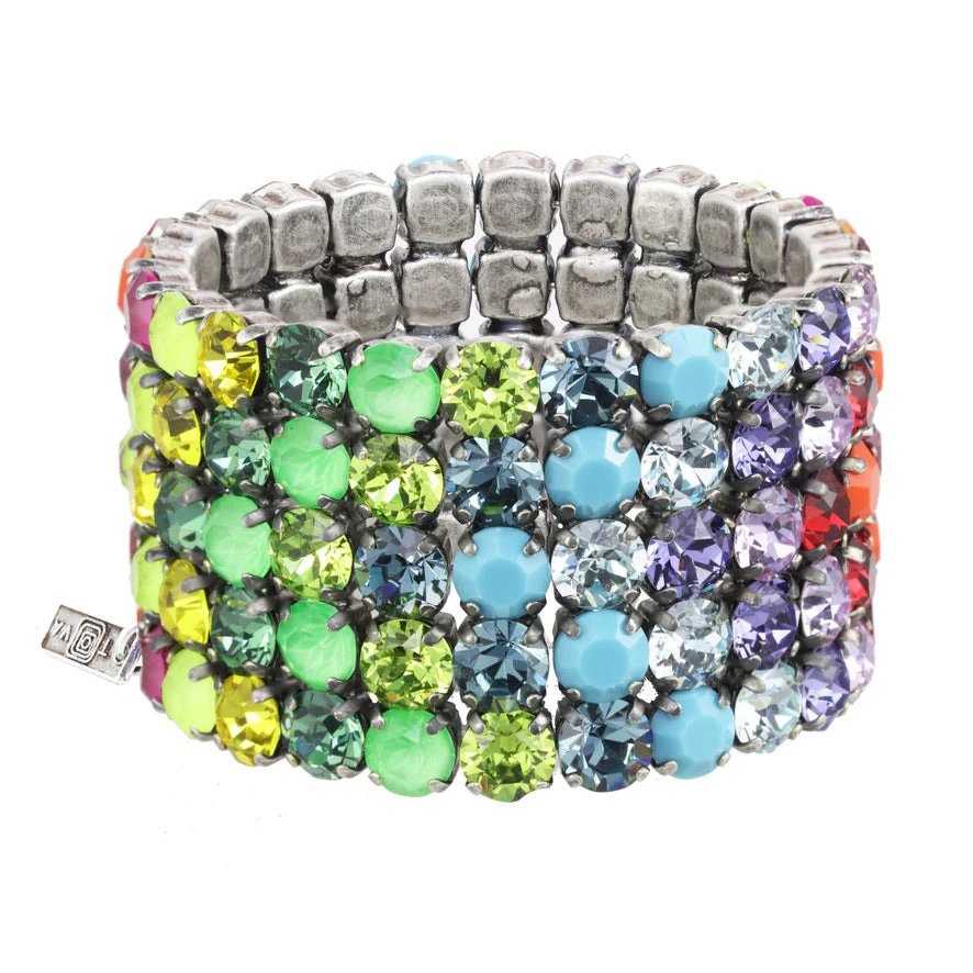 Olivia 5 Strand V Pattern Stretch Bracelet - Image 3