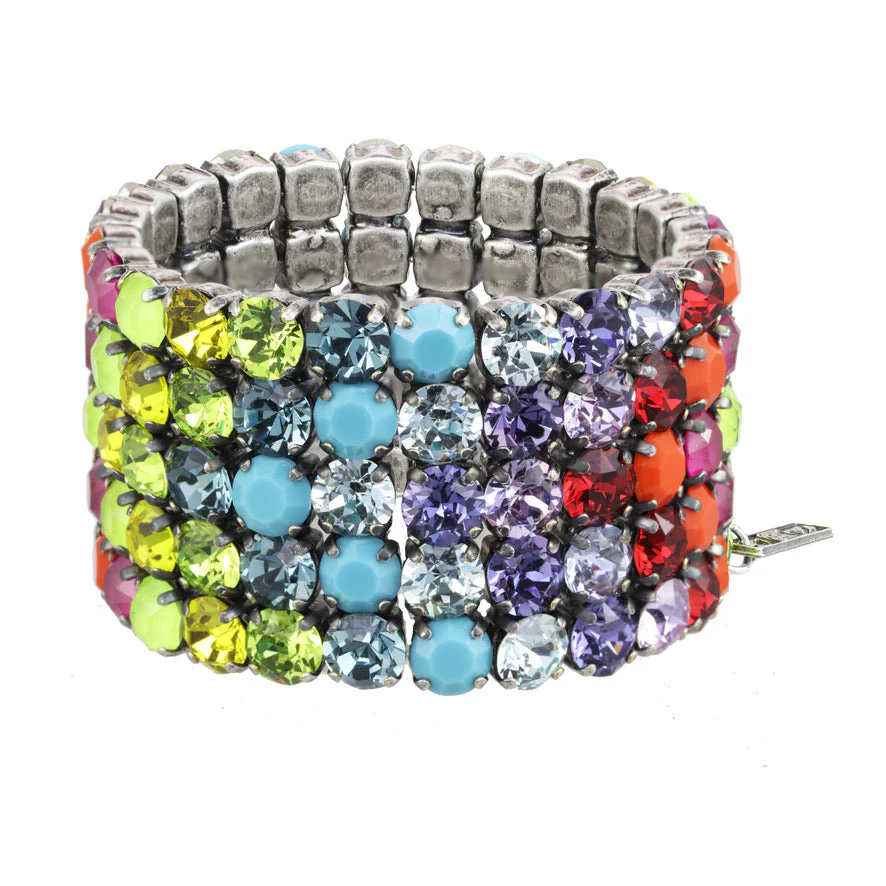 Olivia 5 Strand V Pattern Stretch Bracelet - Image 4
